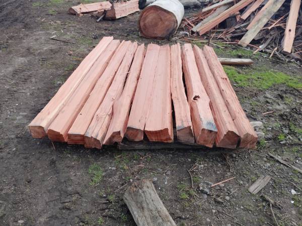 Split redwood posts also can make grape stakes 1