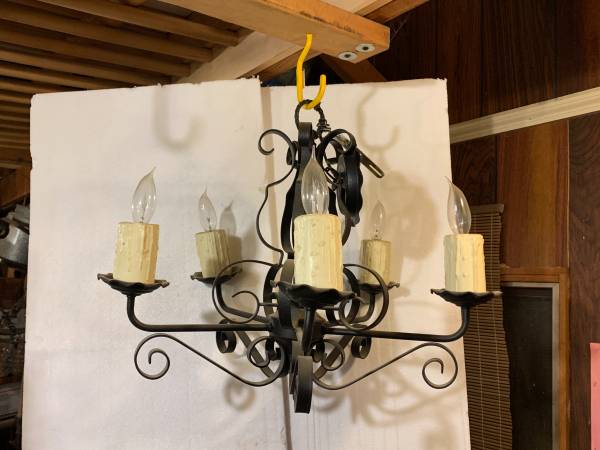 Antique Wrought Iron Chandelier 1