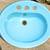 Vtg Porcelain Drop In Sink Robin Egg Blue Mid-Century 19" X 16" MADE FEB 18 1969 10 thumbnail