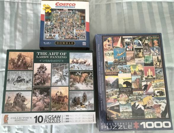 12 Interesting & Challenging Puzzles (Western,USA Posters & COSTCO) Re 1