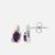 BRILLIANCE 10KT GOLD & STERLING SILVER GENUINE AMETHYST EARRINGS 2 thumbnail