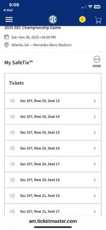 SEC Championship Football 8 tickets 1