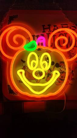 Disney Mickey Mouse Halloween Neon Sign LED Light Up 1