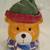 Christmas Cookie Jar Bear in Santa Hat Winter Scarf Vintage Cookie Jar 1 thumbnail
