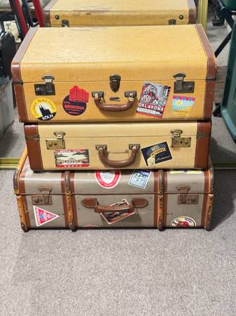 Vintage Suitcases.  2 fron the 1940's 1 from the 1920's 1