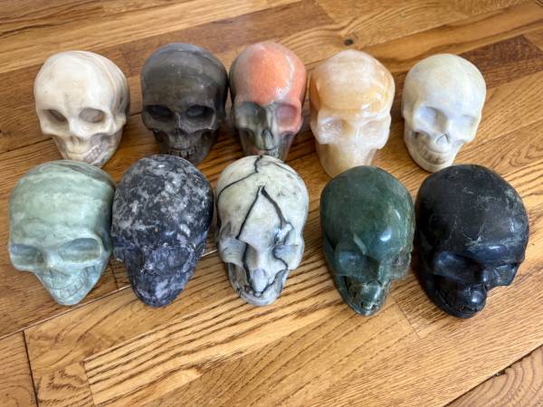 Crystal Skull Collection - 9 skulls weighing ~10lbs total 1