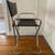 Vintage Chrome Folding Director’s Chair — Black Leather, Welded Frame 4 thumbnail