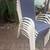 6 STACKABLE PATIO ARM CHAIRS WHITE FRAME ARM CHAIR BLUE  SLING $140 1 thumbnail