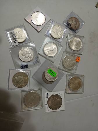 Morgan & Peace Silver Dollar Junk Silver Coins, Nickels, Pennies, etc 1