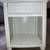 Vintage sturdy white wicker nightstand with a drawer and shelf 1 thumbnail