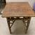 Vintage Rattan & Wood Table / Stool / Plant Stand — Wide Weave Wicker 1 thumbnail