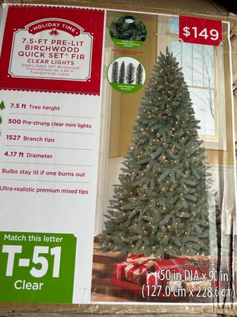 7.5 -FT PRE-LIT BIRCHWOOD FIR Christmas Tree 1