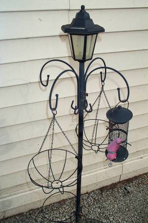 PATIO Garden Porch Lawn DECORATION Metal Plant Stand Solar Light 1