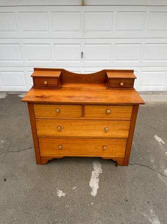 Restored Solid Wood Vintage Vanity Dresser 1