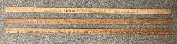 5 vintage yard sticks 1