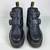 DR MARTENS CHUNKY BLACK LEATHER BOOTS WITH HEART SHAPED HARDWARE WOMEN 6 thumbnail