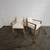 Vintage '50s Sculptural Bleached Oak+Wool Open Arm Lounge Chairs 6 thumbnail