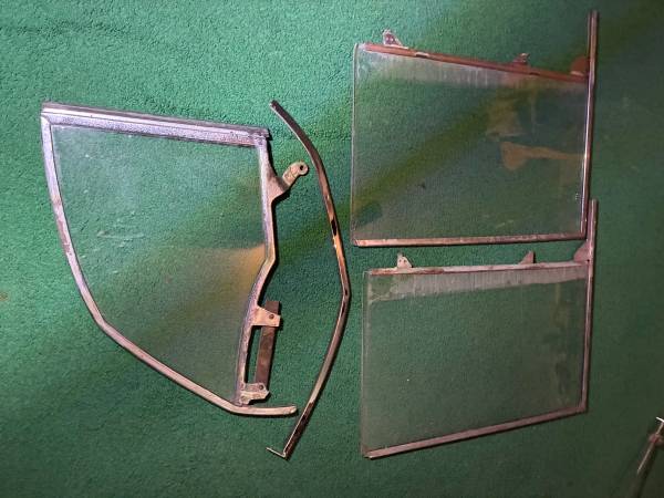 1955-57 Chevy partial convertible window frames and glass 1