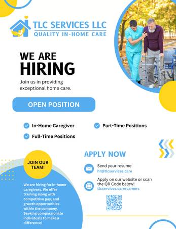 CAREGIVERS NEEDED *FULLTIME POSITIONS* SATURDAY AVAILIBILITY REQUIRED 1