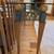 Glass console table with metal and wood frame 4 thumbnail