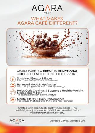 All NEW! AGARA Cafe. Elevated Coffee. Elevated Life 1