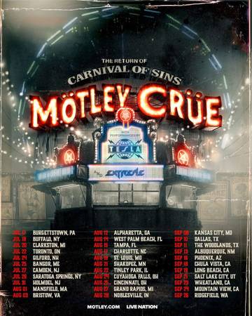Motley Crue & Tesla RBC Amphitheatre-Wed, Jul 22, 2026 @ 6:30PM 1
