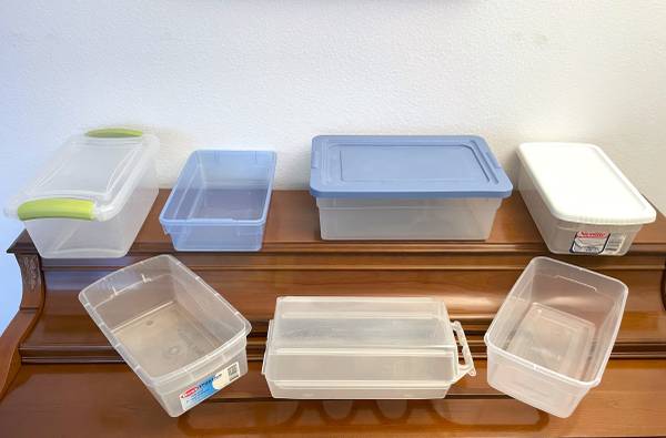 Plastic Totes - Mostly Shoe-Sized 1