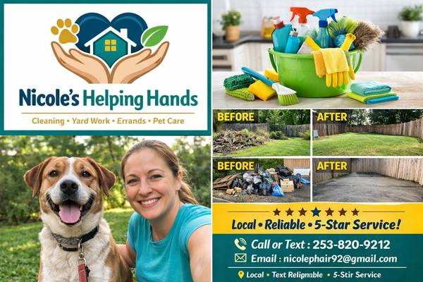 Nicole's Helping Hands 5 star cleaning and removal services 1