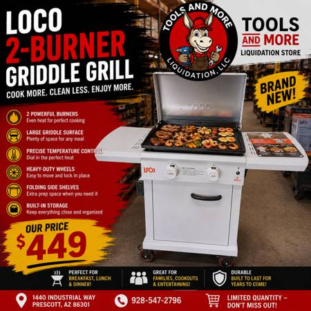 et ready for backyard BBQs with this LOCO 2-Burner Griddle Grill! 🍳🥩🍔 1