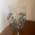 DECORATIVE TABLE VASE w/ INTRICATE POLISHED SILVER BASE & GLASS INSET 3 thumbnail