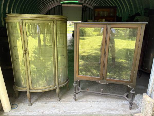 Antique Bow Front China Closet 1