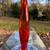 Tall mid century hand blown slag glass vase 20” 2 thumbnail