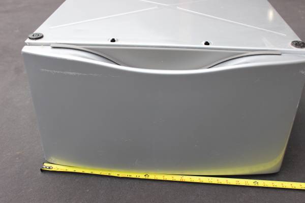 Pedestal with Drawer for Front Load Washer or Dryer Silver 1