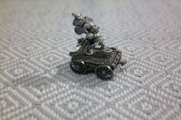 Hudson Pewter Mickey Mouse Playing Flute on Cart With Wheels 1