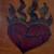 COOL WALL ART - HEART WITH FLAMES - R&R! / BIKER ART - MAN CAVE - 2 thumbnail