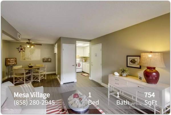 $2,455 / 1hab - 754ft2 - ¡Tenemos todo lo que necesitas! Excelentes comodidades! Fantástico de 1 habitación y 1 baño (San Diego - Mira Mesa)64037043575554122