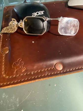 Antique German Folding Lorgnette in 835 Silver with Marcasites 1