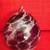 HAND-BLOWN GLASS ORNAMENT-CLEAR WITH PURPLE AND WHITE DROPS 1 thumbnail