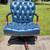 GORGEOUS Leather Tufted Rolling office Chairs-Royal Blue $485 each 9 thumbnail