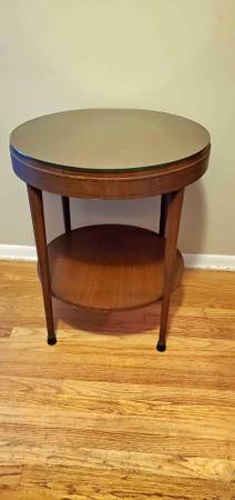 Mid Century Center Table with Glass Top 1