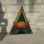 DAVID SCHEID Stained Glass Sunset Sunburst Triangle Rainbow Metal Fram 12 thumbnail