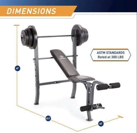 New Marcy Diamond Elite Weight Bench & Weights 1