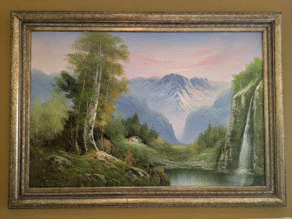 CA Mountain Landscape Signed Original Oil Painting 30" x 42" 1