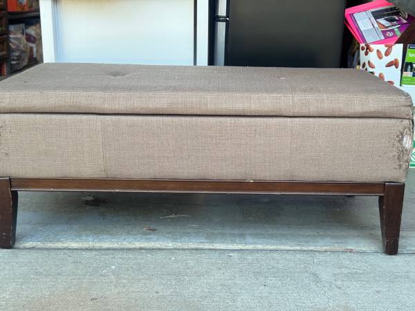 Brown storage ottoman 1
