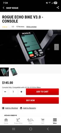 Rogue Echo bike v3 console 1