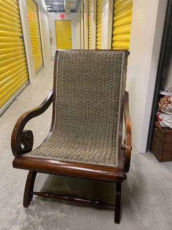 British Colonial Style Woven Seagrass Plantation Chair.. 1