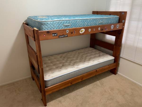 Solid wood bunk beds bed  & mattress 1
