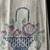 Vintage Pair Cross Stitched Embroidered Garden Flower Basket Tea Towel 2 thumbnail