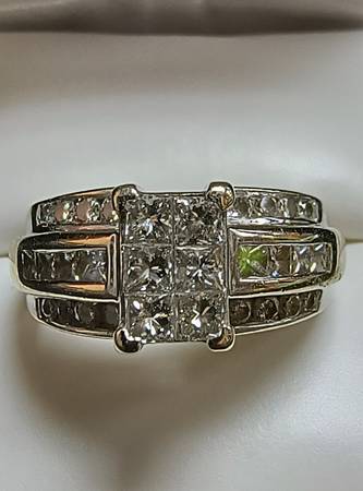 💎 2.10 Ct.TW Natural DIAMOND 14k White GOLD RING Sz. 8💍 1