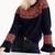 J. Crew Merino Wool Blend navy blue & orange ruffle sleeve sweater XXS 2 thumbnail